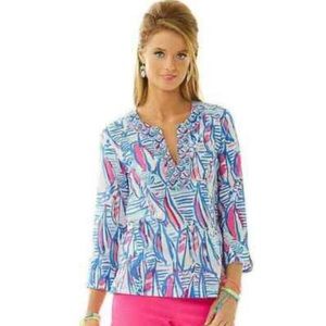 Lilly Pulitzer Sailboats regatta Tunic XXS EUC